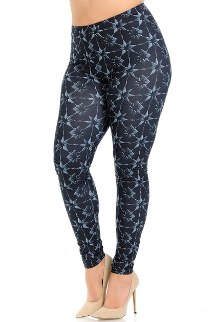 Creamy Soft Metallic Stars Plus Size Leggings - Signature Collection