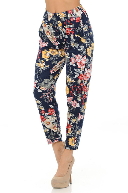 Brushed Floral Burst Harem Pant