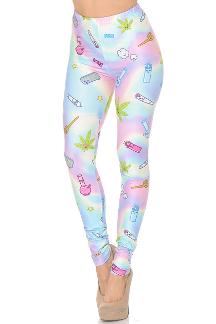 Creamy Soft Marijuana Life Extra Small Leggings - USA Fashion™