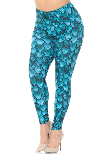 Creamy Soft Green Dragon Plus Size Leggings - USA Fashion™