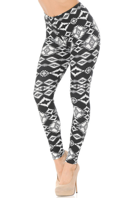 Brushed Midnight Solstice Tribal Plus Size Leggings