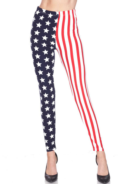Buttery Smooth USA Flag Plus Size Leggings
