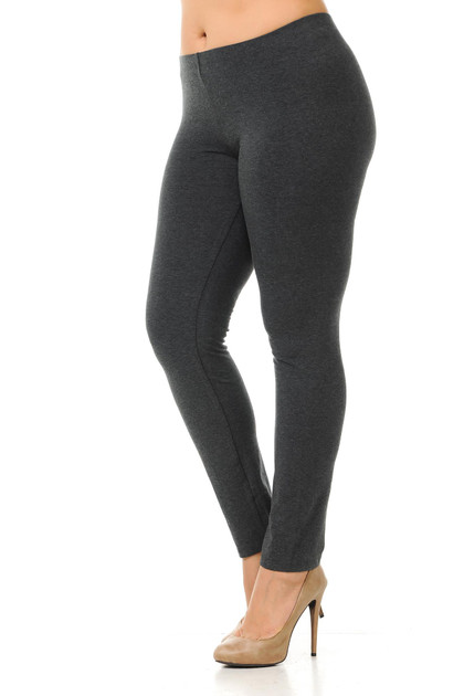 Grey Cotton Ankle-Length Leggings – Kaira