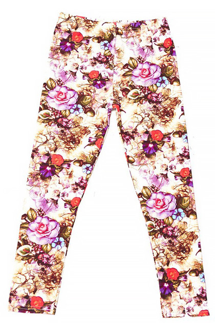 Buttery Smooth Ginger Summer Floral Kids Leggings