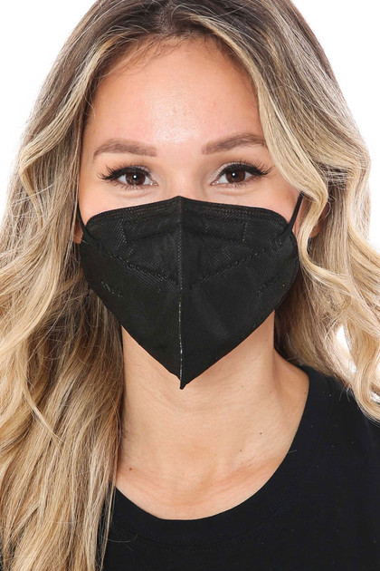 Front Image of Black KN95 Face Mask- Singles - Individually Wrapped