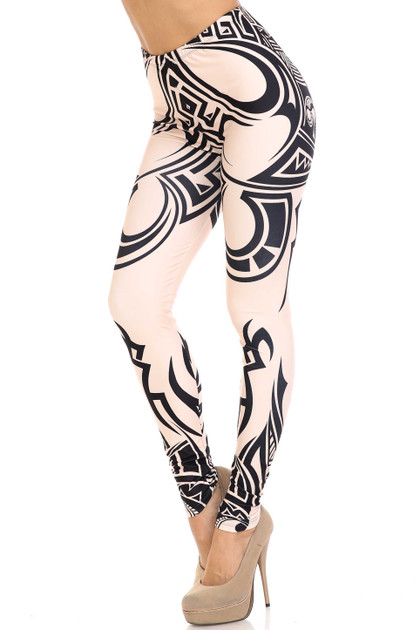 Creamy Soft Celestial Tribal Extra Plus Size Leggings - 3X-5X - USA Fashion™