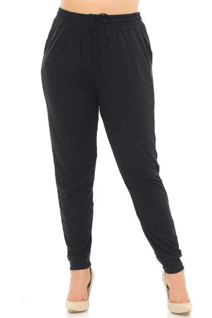 Buttery Smooth Basic Black Solid Plus Size Joggers