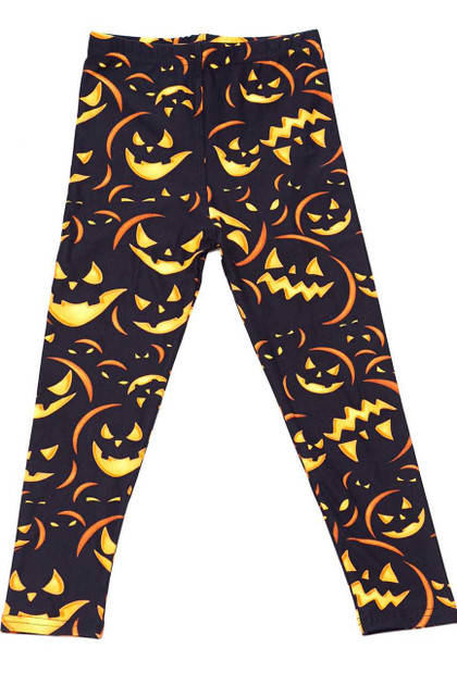 Wholesale Buttery Smooth Evil Halloween Pumpkins Kids Leggings - USA Fashion™