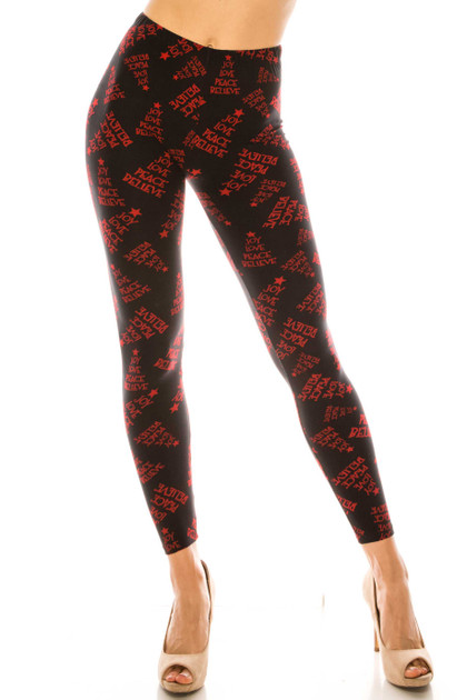 Buttery Smooth Joy Love Peace Believe Holiday Leggings