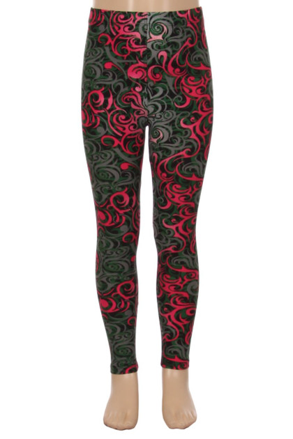 Buttery Smooth Fuchsia Hypnotic Swirl Kids Leggings