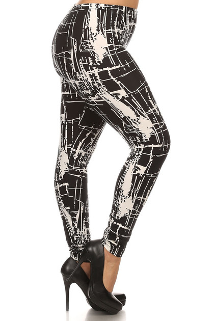 Buttery Smooth Modish Plaid Extra Plus Size Leggings - 3X-5X