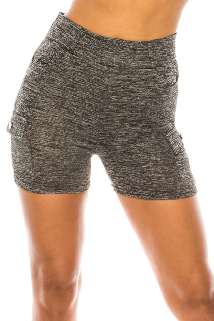 Cool and Hip Summer Heather Grey Sport Biker Shorts