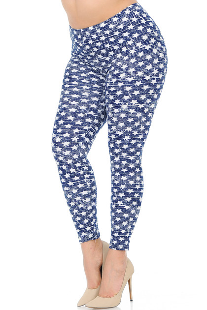 Creamy Soft USA Flag Denim Jeans Plus Size Leggings - USA Fashion™