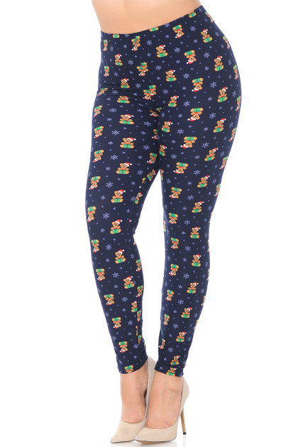 Buttery Smooth Colorful Polka Dot Plus Size Leggings - 3X-5X