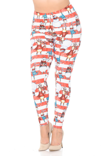 Creamy Soft Cat Collage Extra Plus Size Leggings - 3X-5X - USA Fashion™