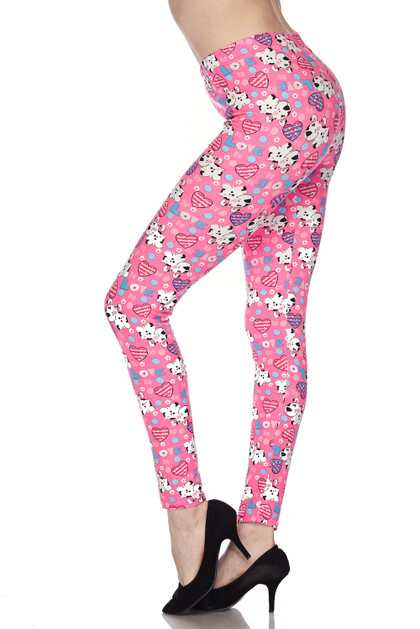 Buttery Smooth Pink Puppy Dogs Leggings