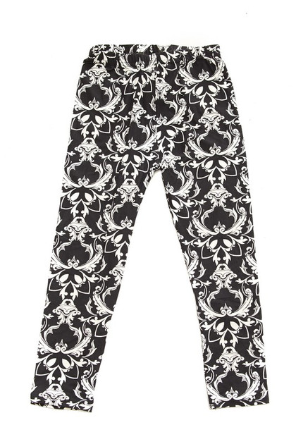 Wholesale Buttery Soft Baroque Wreath Kids Leggings