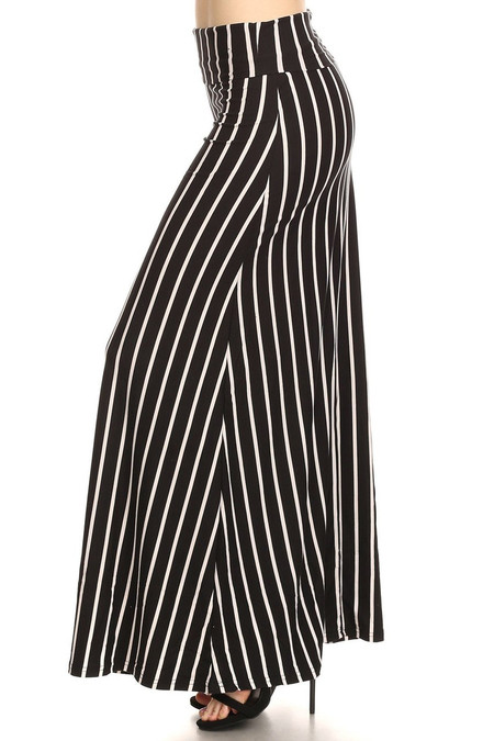 Brushed Black Pinstripe Maxi Skirt