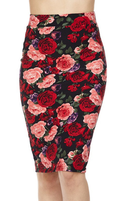 Silky Soft Vivid Rose Scuba Pencil Skirt