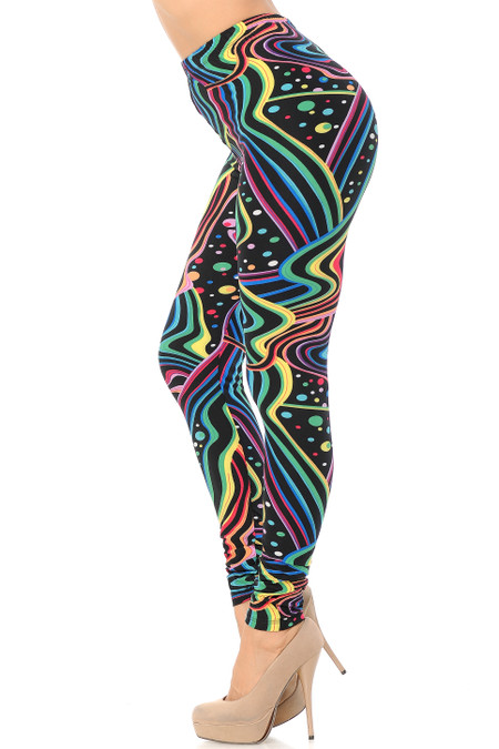 Brushed Rainbow Bash Extra Plus Size Leggings - 3X-5X