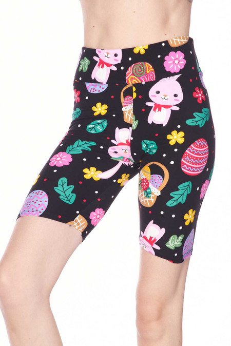 Brushed Cute Bunnies and Easter Egg Shorts - 3 Inch