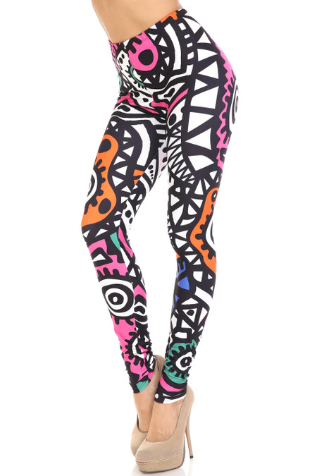 Creamy Soft Color Tribe Plus Size Leggings - By USA Fashion™