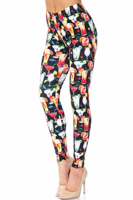 Creamy Soft Tropical Cocktails Leggings - USA Fashion™