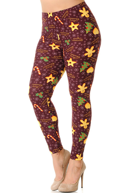Buttery Soft Merry Christmas Treats and Cookies Plus Size Leggings