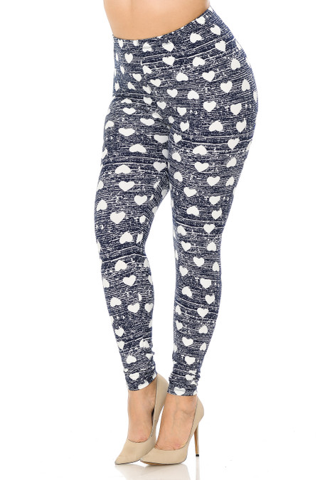 Buttery Smooth Rustic Hearts Plus Size Leggings
