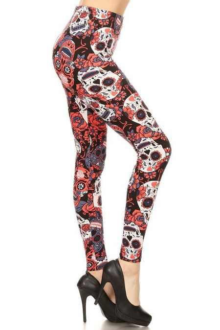 Red Sugar Skull Leggings 30886 47532.1523282133