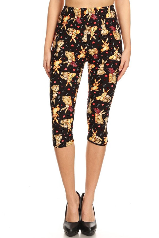 Brushed Easter Bunny Plus Size Capris Brushed Easter Bunny Plus Size Capris