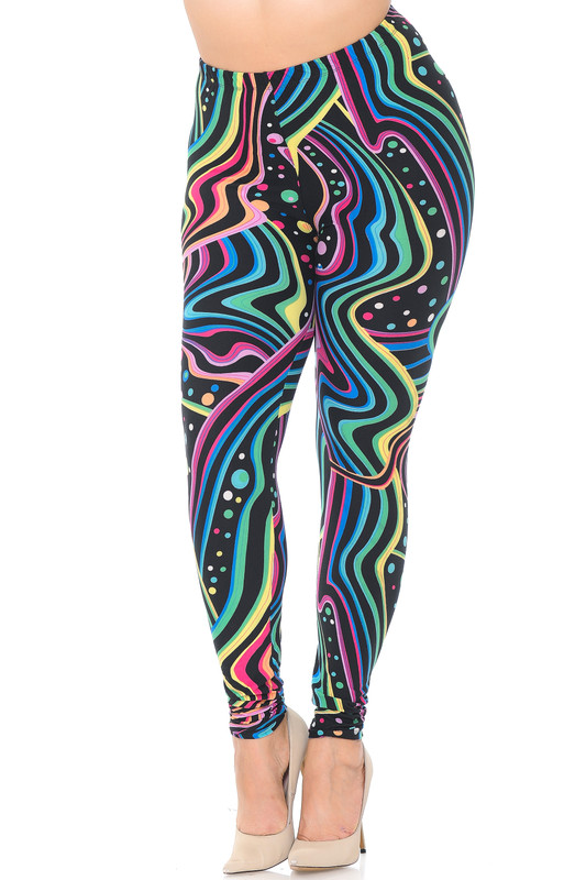 Brushed Rainbow Bash Extra Plus Size Leggings - 3X-5X Brushed Rainbow Bash Extra Plus Size Leggings - 3X-5X