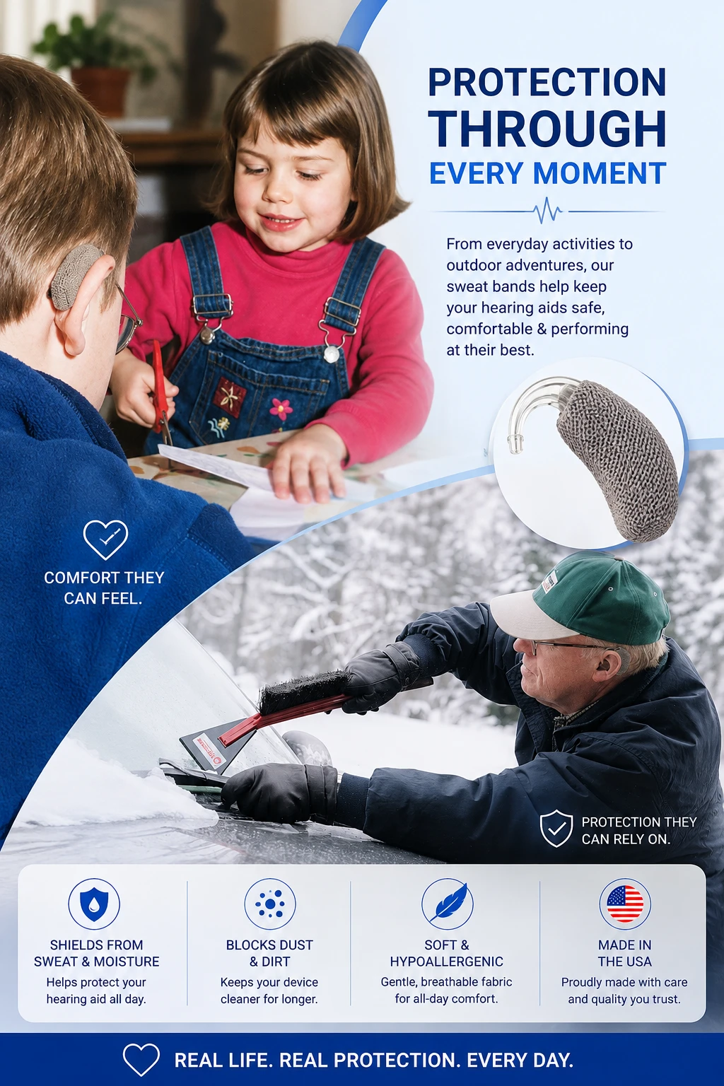 The Original Hearing Aid Sweat Band made in the USA since 1996