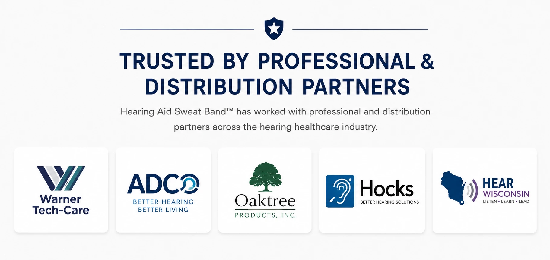 Trusted by professional and distribution partners — Hearing Aid Sweat Band