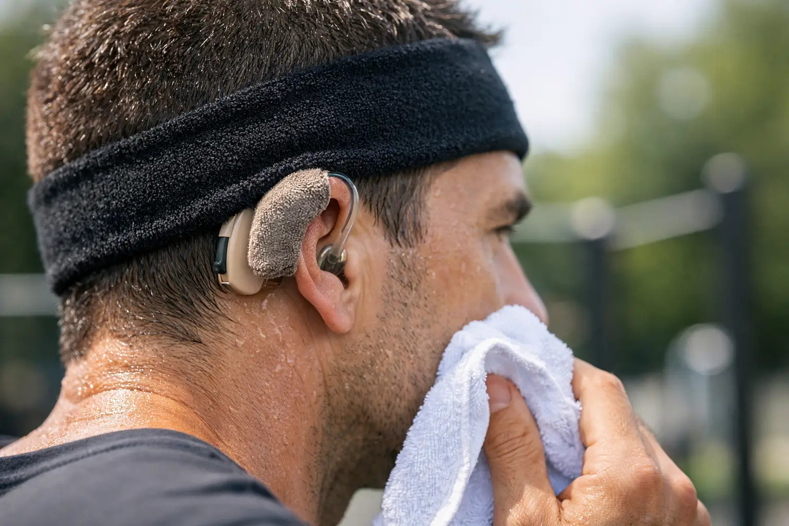 Anti Sweat Band Protection for Hearing Devices