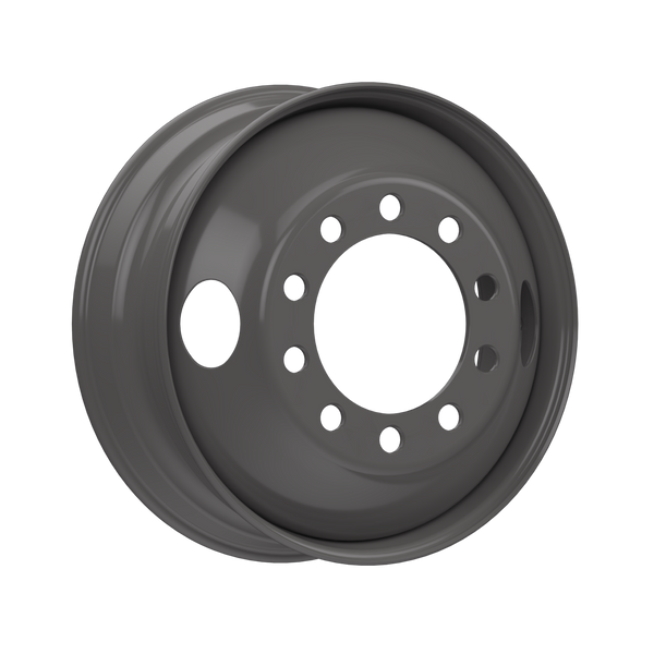 27403PKGRY21 22.5 x 7.50 Tubeless Steel Wheel - Stud-Piloted - Gray