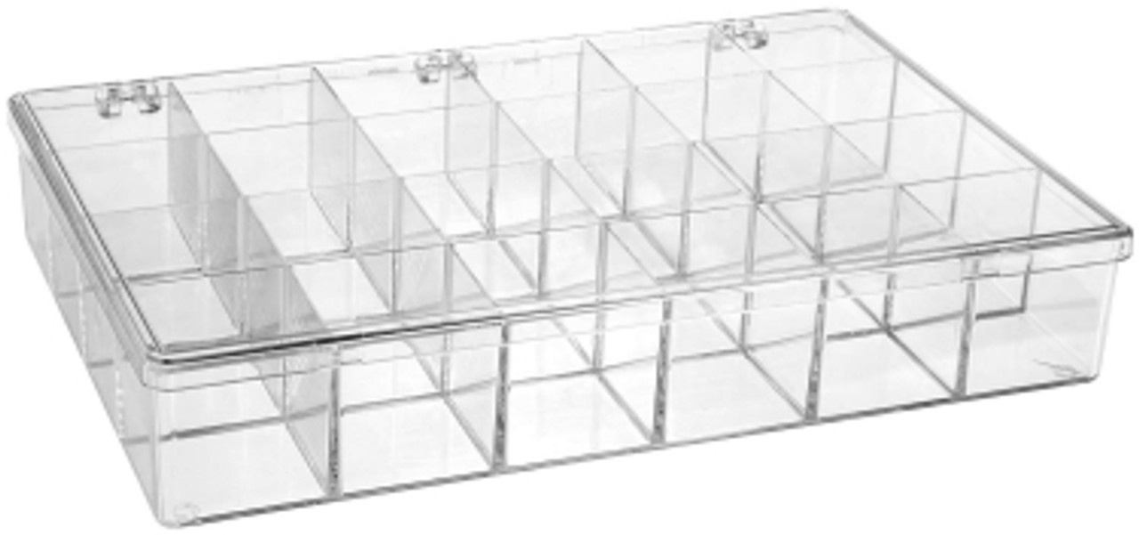 BEL-ART F16614-0000 Plastic 24-Compartment Box, 13⅛ x 9 x 2⁵/₁₆