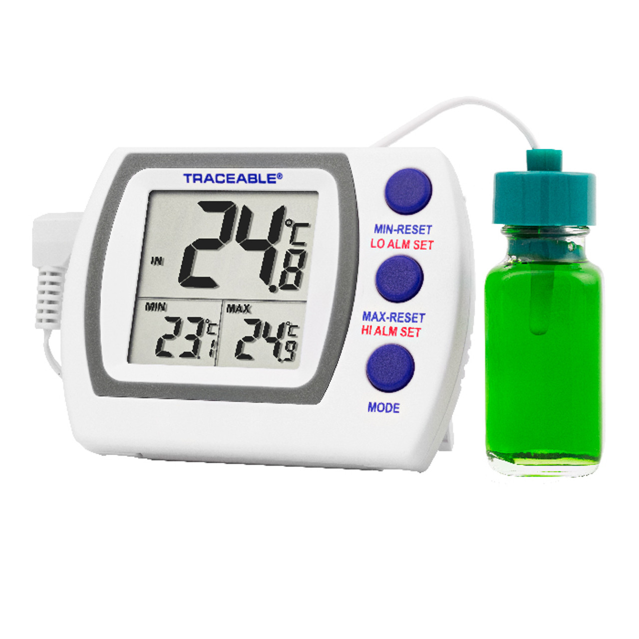 Water Bath MIN-MAX Alarm Digital Bottle Thermometer - NIST Certified