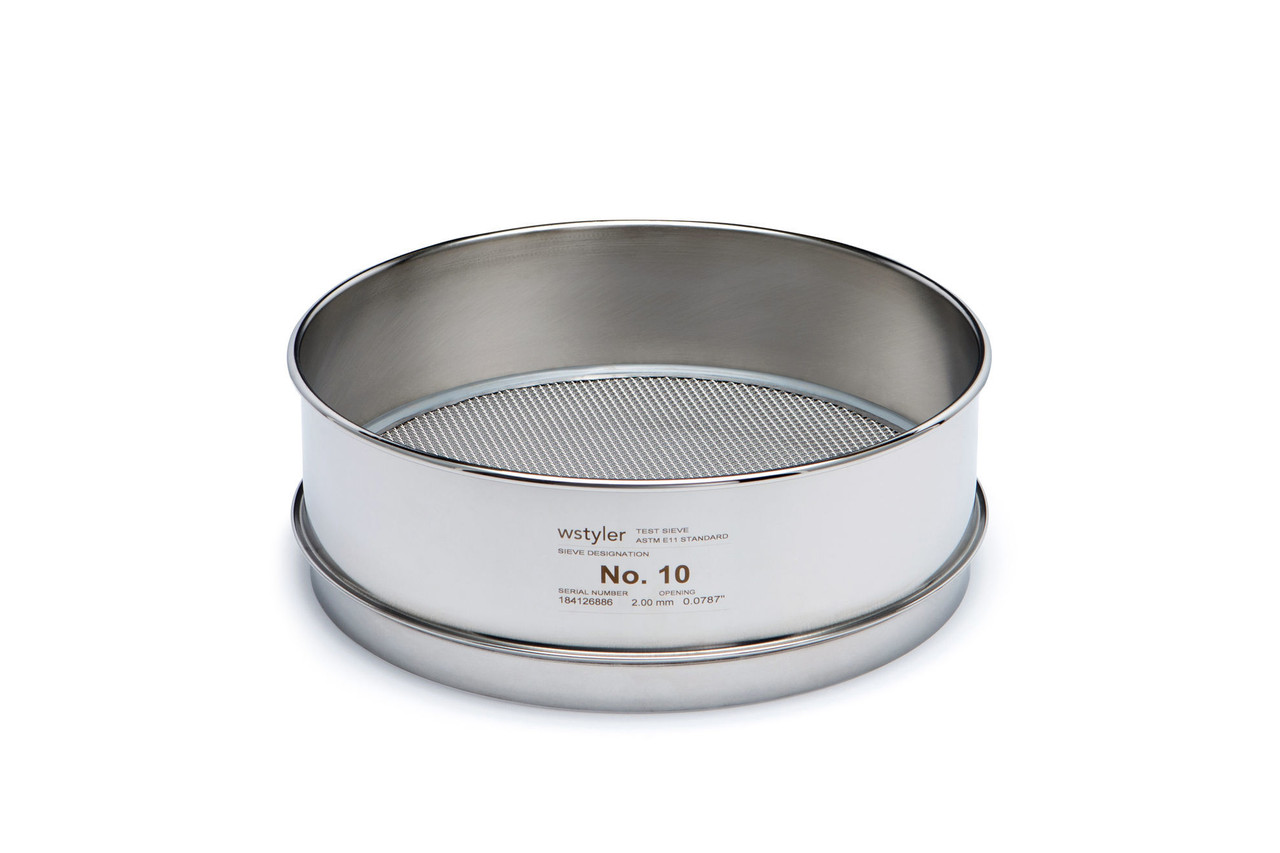 W.S. Tyler 5194 8in Full-Height All Stainless Steel Test Sieve, No