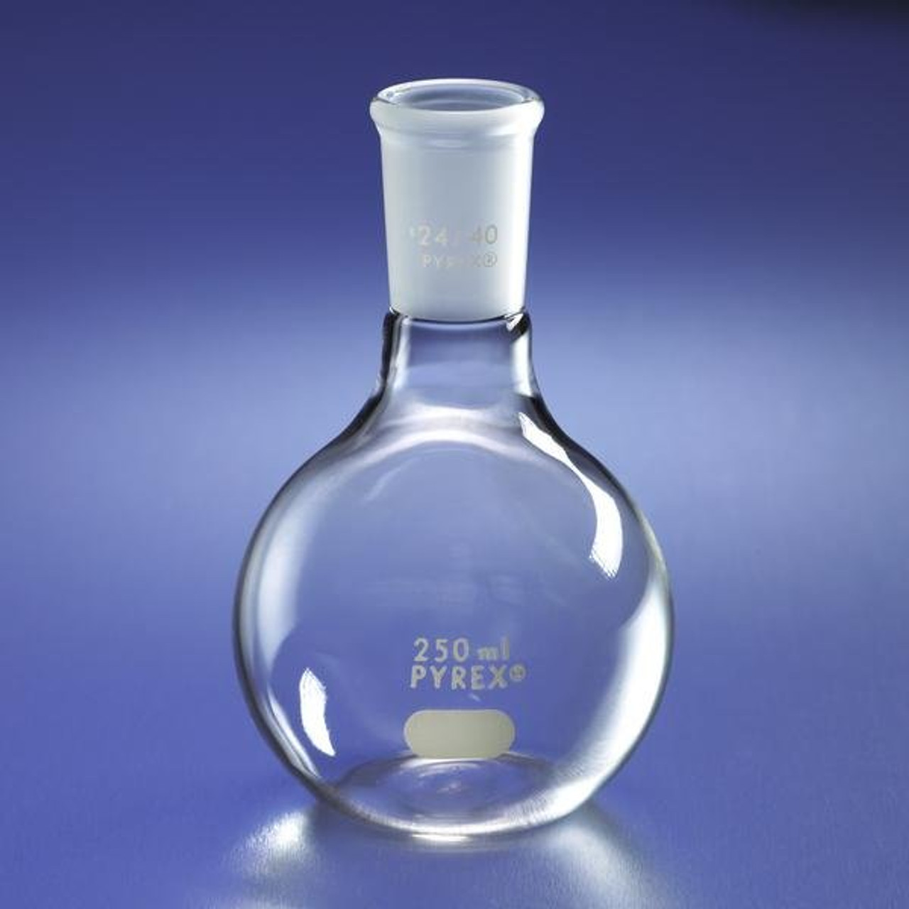 Corning Pyrex Borosilicate Glass Flat Bottom Boiling Flask, 250mL