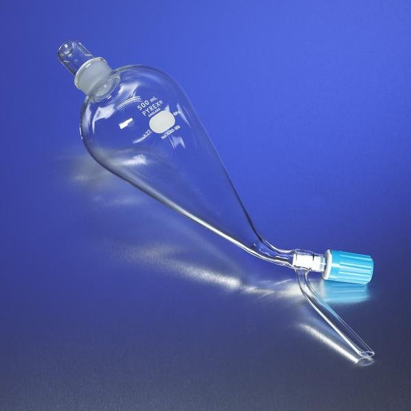 Corning 6302125 PYREX® 125mL Squibb Separatory Funnel with Rotaflo