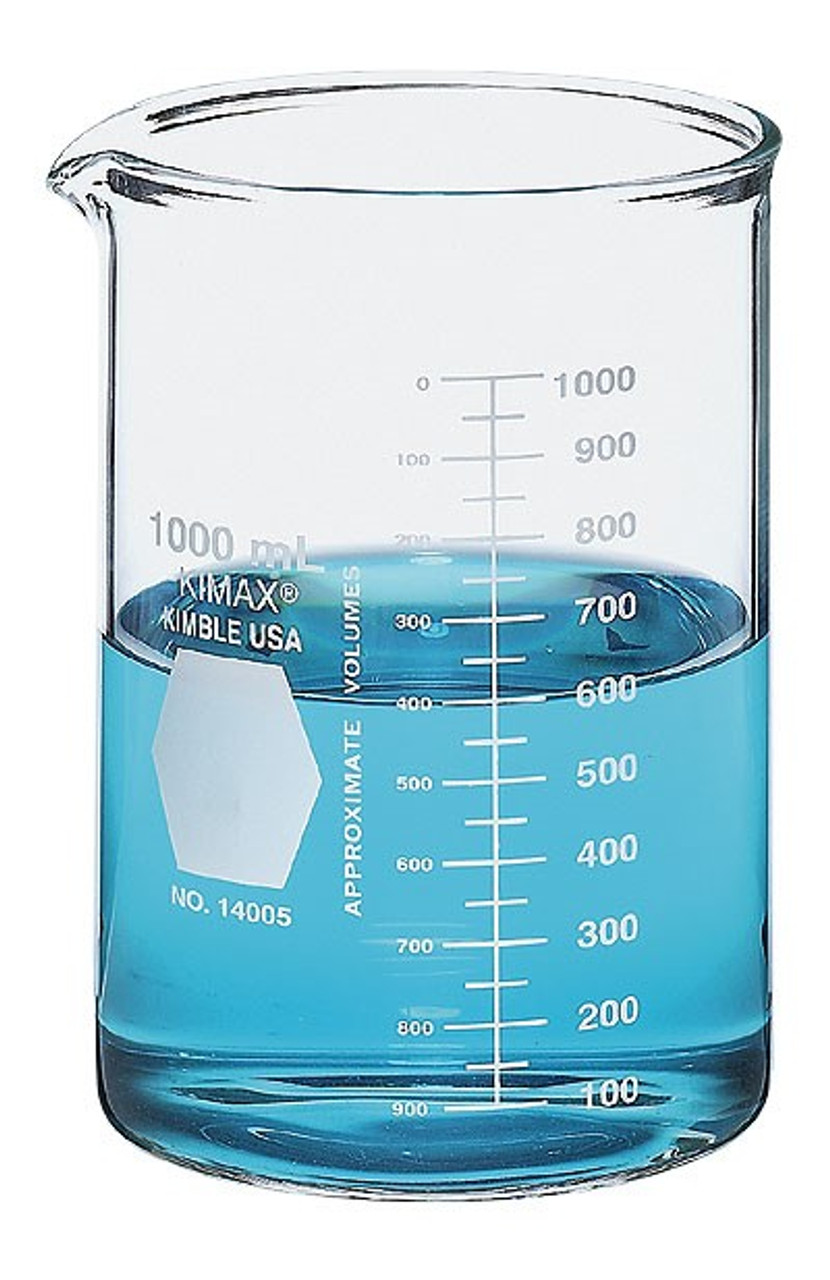 Kimble 14005-4000 KIMAX 4000mL Heavy-Duty Low Form Glass Beaker with Spout  - B3042-4L