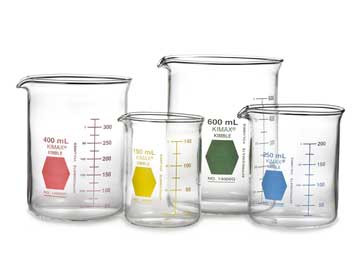 Kimble Lab Glassware Kimble 14000Y-1000 KIMAX Colorware Yellow Scale 1000mL Griffin Low Form ...