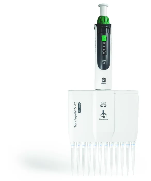 BrandTech 705932 Transferpette® S-12, adjustable volume, M12-300, 30 ...