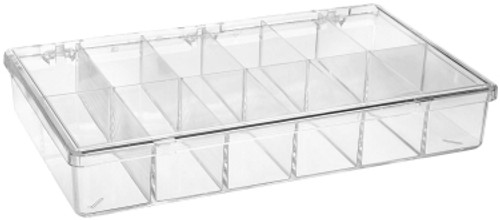 BEL-ART F16622-0000 Plastic 12-Compartment Box, 11 x 6¹³/₁₆ x 1¹³/₁₆"