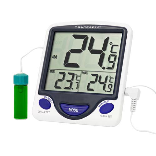 Control Company 4648 Traceable® Jumbo Refrigerator/Freezer Thermometer with 5mL Bottle Probe