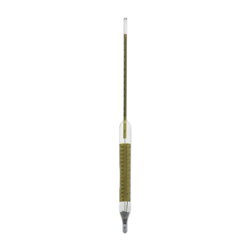 API Combined Form Hydrometers, 50 to 80deg., 0.2 Scale Div., 0-220F Thermometer in Body, 380mm Length