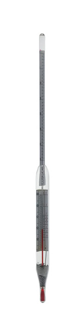 ASTM 73H API Combined Form Hydrometer, Range 19 to 31 with 30-220F Thermometer in Stem, 380mm Length