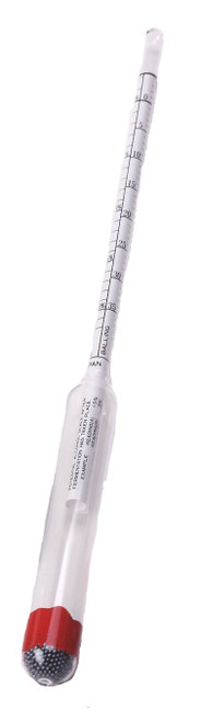 Beer Balling Scale Hydrometer, 0 to 14deg., 0.1 Scale Div., Plain Form, 14in Long