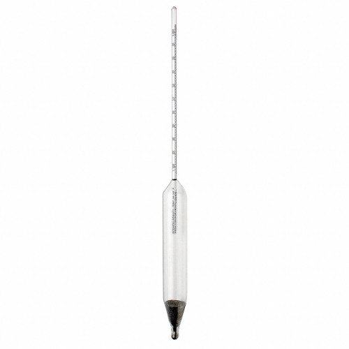 ASTM 111H Specific Gravity Hydrometer, Range of 1.000 to 1.050, Plain Form, 330mm Length